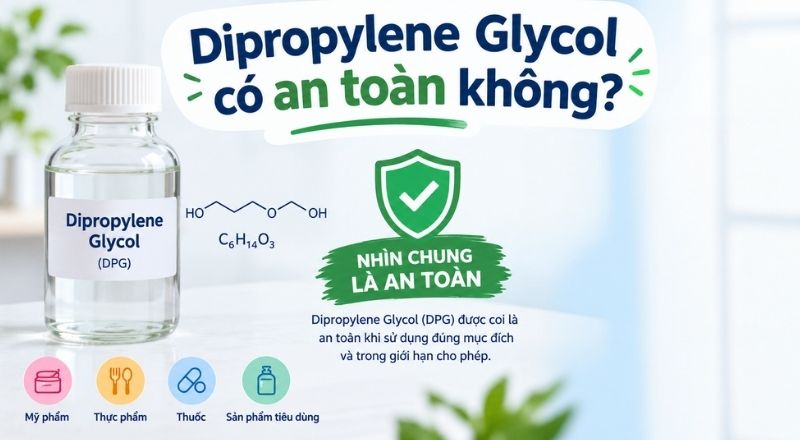 Dipropylene Glycol là nguyên liệu an toàn trong mỹ phẩm.